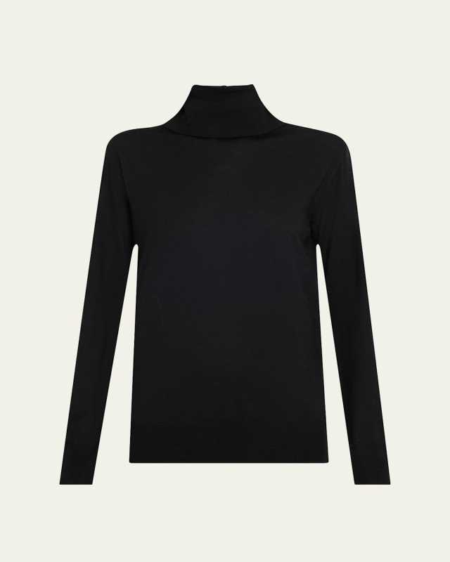 Turtleneck Superfine Merino Wool Lightweight Sweater